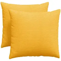 vidaXL Zitkussens 2 pcs Licht Geel 50 x 50 cm Corduroy stof