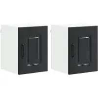 vidaXL Vaatwasserpaneel Kalmar 2 pcs Zwart Bewerkt hout