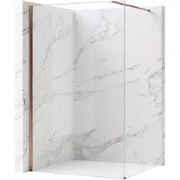 REA Walk-in Douchewand Flexi Transparent / Brush Copper 130
