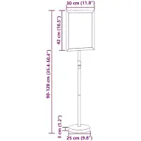 vidaXL Beursdisplays Zilver 30 x 25 x 128 cm Aluminium