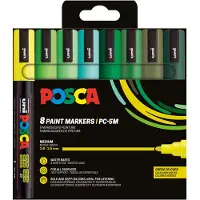 Posca PC-5M Green Colours set van 8