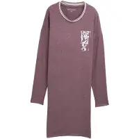 Tom Tailor - Nachthemd in gemêleerde look - Maat 40 - purple-medium-melange
