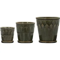 House Doctor Cora Plantenbak Pak Van 3 Grijs - Bloempotten Aardewerk Grey - 900001110