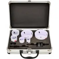 AWTOOLS Black Line Serie - Bimetalen Gatenzaag Set - 22-73mm - 8 Stuks - Inclusief Koffer