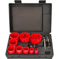 AWTOOLS Bimetalen Gatzaagset - 13-delig - HSS - Metalen Koffer