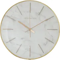 Decostar Wandklok ro Bellamy wit marmer