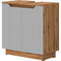 Vicco Lotta Wastafelonderkast – 59.8 x 62.1 cm met 2 deuren Eiken/grijs gestreept