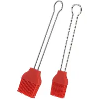 Westmark 2 Frituur- en Bakkwastel, Lengte: 20 cm/22 cm, Siliconen/Roestvrij Staal, Siliconen, Rood/Zilver, 154422E7