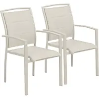 Oviala - Set van 2 crèmekleurige aluminium fauteuils - Butterfly
