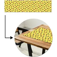 MuchoWow Tafelloper 200x50 cm - Tafelmat vinyl Geel - Frambozen - Patroon - Tafeldecoratie - Tafelversiering - Keuken decoratie - Tafel versiering