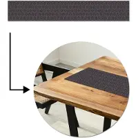 MuchoWow Tafelloper 180x30 cm - Tafelmat vinyl Donkerblauw - Patroon - Bloem - Symmetrisch - Tafeldecoratie - Tafelversiering - Keuken decoratie - Tafel versiering