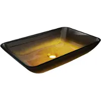 Mexen Megan glazen opbouw wastafel 56 x 36 cm, donkere gouden - 24135651