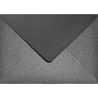 Netuno Metallic (parelmoer) zwarte enveloppen A6 - 125 x 175 mm - B6 - 25 stuks - NK natgelijmde - 120 gram - Aster Metallic -
