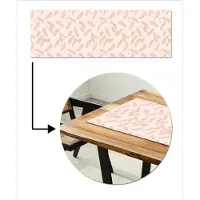 MuchoWow Tafelloper 150x50 cm - Tafelmat vinyl Roze - Veren - Patroon - Tafeldecoratie - Tafelversiering - Keuken decoratie - Tafel versiering