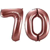 Folat Verjaardag Leeftijd folieballon - 70 jaar - rosé goud - 86 cm - cijferballon groot