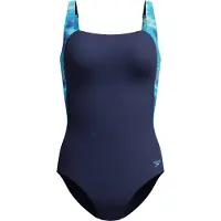 Speedo - Women's Shaping LunaLustre Printed 1 Piece - Badpak 48, blauw