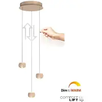 Freelight Hanglamp Cosmo 3 lichts Ø 35 cm comfortlift beige