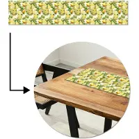 MuchoWow Tafelloper 150x30 cm - Tafelmat vinyl Citroen - Drankje - Glas - Munt - Tafeldecoratie - Tafelversiering - Keuken decoratie - Tafel versiering