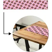 MuchoWow Tafelloper 150x30 cm - Tafelmat vinyl Disco - Bal - Patroon - Roze - Tafeldecoratie - Tafelversiering - Keuken decoratie - Tafel versiering