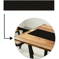 MuchoWow Tafelloper 150x30 cm - Tafelmat vinyl Zeshoek - Zwart - Goud - Bloem - Tafeldecoratie - Tafelversiering - Keuken decoratie - Tafel versiering
