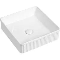 Mexen Grovo opbouw wastafel geribbeld 41 x 41 cm, wit - 22304100