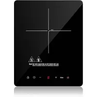 Aura Elektrische Kookplaat 1 Pit - Elektrische Fornuis - Elektrische Kookplaat Vrijstaand - 1 Kookzone - Kinderslot - Zwart - 35cm x 28cm x 5cm