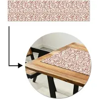 MuchoWow Tafelloper 200x50 cm - Tafelmat vinyl Lijnen - Abstract - Rood - Beige - Tafeldecoratie - Tafelversiering - Keuken decoratie - Tafel versiering