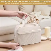 Karma Dames toilettas van ribfluweel met meerdere vakken