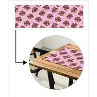 MuchoWow Tafelloper 150x50 cm - Tafelmat vinyl Disco - Bal - Patroon - Roze - Tafeldecoratie - Tafelversiering - Keuken decoratie - Tafel versiering