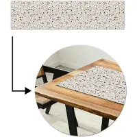 MuchoWow Tafelloper 200x50 cm - Tafelmat vinyl Terrazzo - Patroon - Staal - Tafeldecoratie - Tafelversiering - Keuken decoratie - Tafel versiering