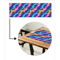 MuchoWow Tafelloper 150x50 cm - Tafelmat vinyl Storm - Bliksem - Regenboog - Tafeldecoratie - Tafelversiering - Keuken decoratie - Tafel versiering