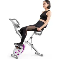SCH Hometrainer Fiets - Hometrainers Fitness - Hometrainer - Paars - 133cm x 25cm x 47cm