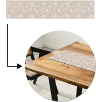 MuchoWow Tafelloper 150x30 cm - Tafelmat vinyl Bloemen - Blaadjes - Patroon - Tafeldecoratie - Tafelversiering - Keuken decoratie - Tafel versiering