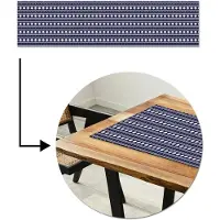 MuchoWow Tafelloper 200x50 cm - Tafelmat vinyl Schelp - Nautisch - Blauw - Wit - Tafeldecoratie - Tafelversiering - Keuken decoratie - Tafel versiering