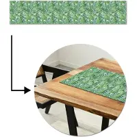 MuchoWow Tafelloper 200x40 cm - Tafelmat vinyl Palmboom - Bladeren - Groen - Tafeldecoratie - Tafelversiering - Keuken decoratie - Tafel versiering
