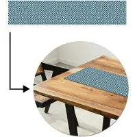 MuchoWow Tafelloper 150x30 cm - Tafelmat vinyl Patroon - Blauw - Lijnen - Zigzag - Tafeldecoratie - Tafelversiering - Keuken decoratie - Tafel versiering