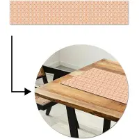 MuchoWow Tafelloper 200x40 cm - Tafelmat vinyl Patroon - Retro - Kleur - Tafeldecoratie - Tafelversiering - Keuken decoratie - Tafel versiering