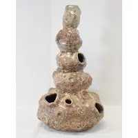 Daan Kromhout - vaas - koraal - Hoogte 31 cm - Ø 17 cm - lichtbruin - bruin - ecru