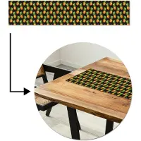 MuchoWow Tafelloper 150x30 cm - Tafelmat vinyl Tropische - Ananas - Zwart - Tafeldecoratie - Tafelversiering - Keuken decoratie - Tafel versiering
