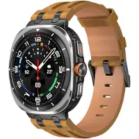 Strap-it Solide leren bandje geschikt voor Samsung Galaxy Watch Ultra 2 (2026) / Ultra (2024/2025) - Bruin
