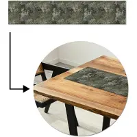 MuchoWow Tafelloper 150x30 cm - Tafelmat vinyl Groen - Roest print - Vlekken - Tafeldecoratie - Tafelversiering - Keuken decoratie - Tafel versiering