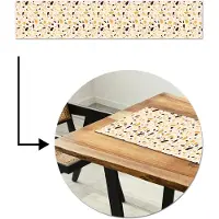 MuchoWow Tafelloper 200x40 cm - Tafelmat vinyl Terrazzo - Patroon - Geel - Tafeldecoratie - Tafelversiering - Keuken decoratie - Tafel versiering