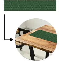 MuchoWow Tafelloper 150x30 cm - Tafelmat vinyl Geometrisch - Patroon - Groen - Tafeldecoratie - Tafelversiering - Keuken decoratie - Tafel versiering