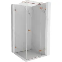 Mexen Lunar T douchecabine draaideur rechts 90 x 90 , transparant, geborsteld koper - 834T-090-090-65-00-P