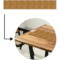 MuchoWow Tafelloper 180x30 cm - Tafelmat vinyl Donker - Bamboe - Hout - Tafeldecoratie - Tafelversiering - Keuken decoratie - Tafel versiering