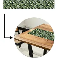 MuchoWow Tafelloper 180x30 cm - Tafelmat vinyl Groen - Vloeiend - Camouflage - Tafeldecoratie - Tafelversiering - Keuken decoratie - Tafel versiering