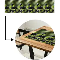MuchoWow Tafelloper 200x50 cm - Tafelmat vinyl Bramen - Bladeren - Tros - Tafeldecoratie - Tafelversiering - Keuken decoratie - Tafel versiering