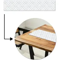 MuchoWow Tafelloper 150x30 cm - Tafelmat vinyl Raster - Blauw - Patroon - Tafeldecoratie - Tafelversiering - Keuken decoratie - Tafel versiering