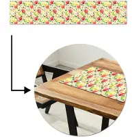 MuchoWow Tafelloper 200x40 cm - Tafelmat vinyl Patroon - Appels - Peren - Tafeldecoratie - Tafelversiering - Keuken decoratie - Tafel versiering