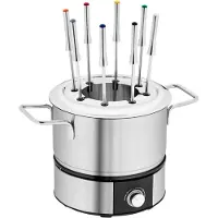 Aura Fondueset - Fondue - Fondueset elektrisch - Zilver - ‎33cm x 26cm x 24cm